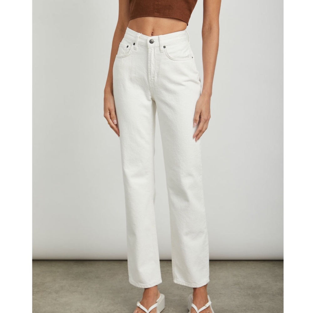 Rails Topanga Straight Leg Ecru High Rise Jeans